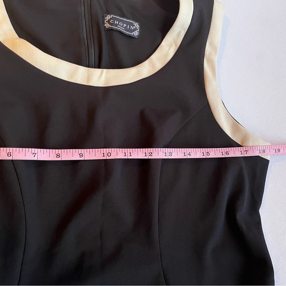 Elegant navy and White Sleeveless Midi Dress - Picture 5 of 9